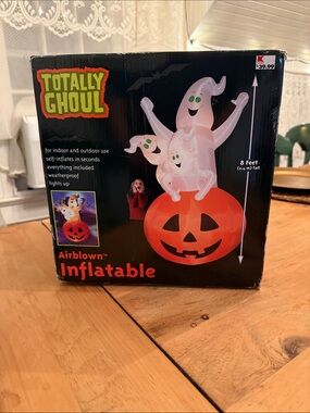 Totally Ghoul 8-Foot Halloween Inflatable Ghosts & Pumpkin